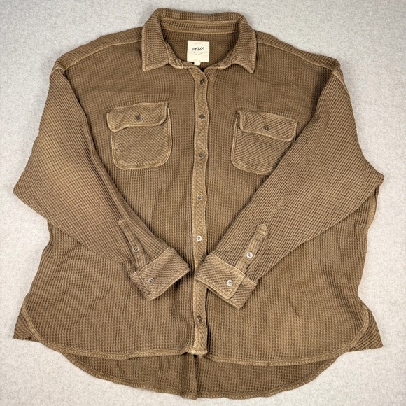 aerie Tops - Aerie Forest Green Button Down Shirt